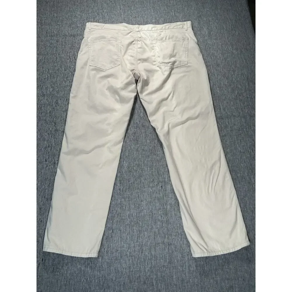 Johnnie-O Pants Mens 40x32 Off-White Straight Leg Stretch Beachy Coastal Prep